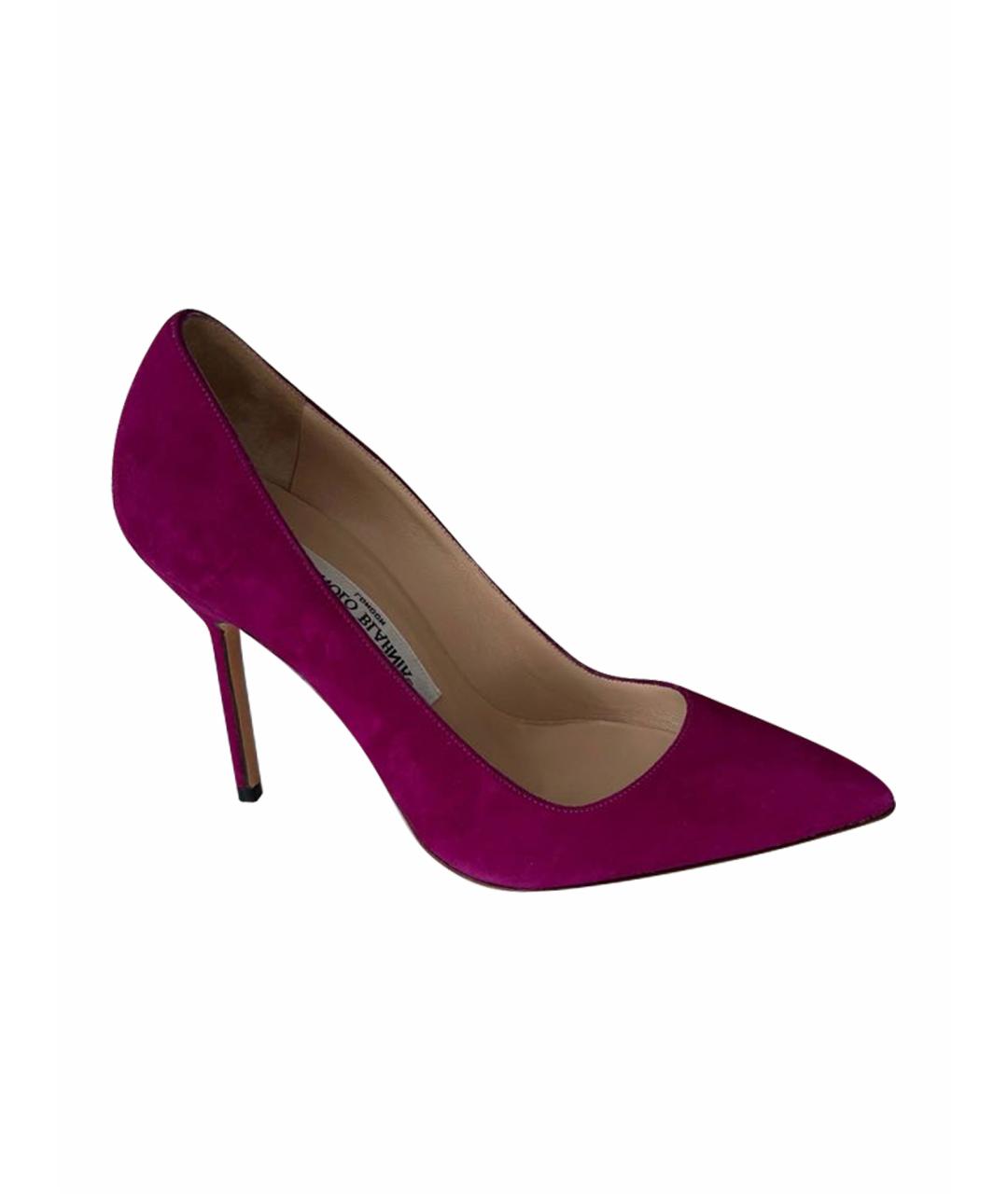 MANOLO BLAHNIK Фуксия замшевые туфли, фото 1