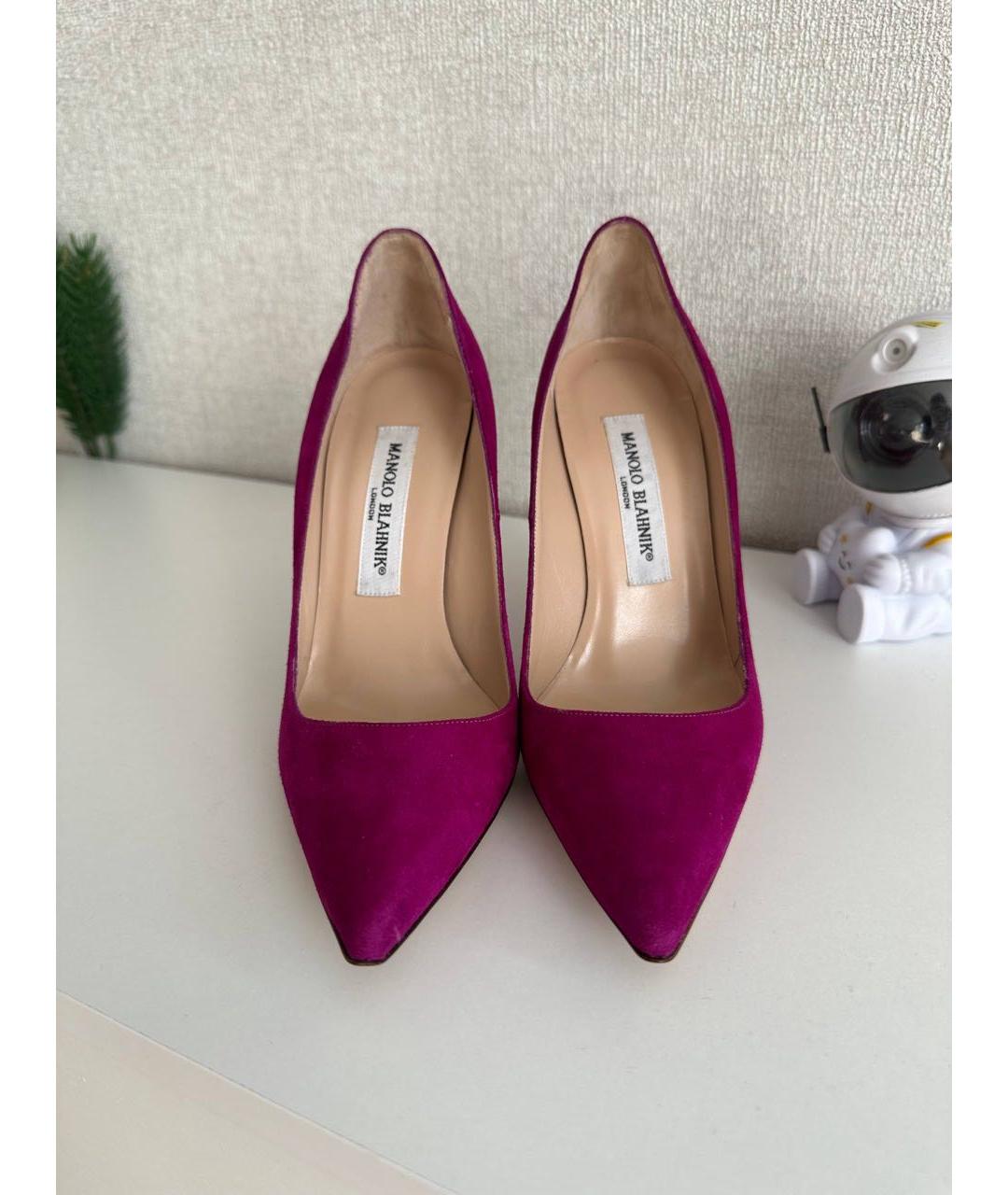 MANOLO BLAHNIK Фуксия замшевые туфли, фото 2