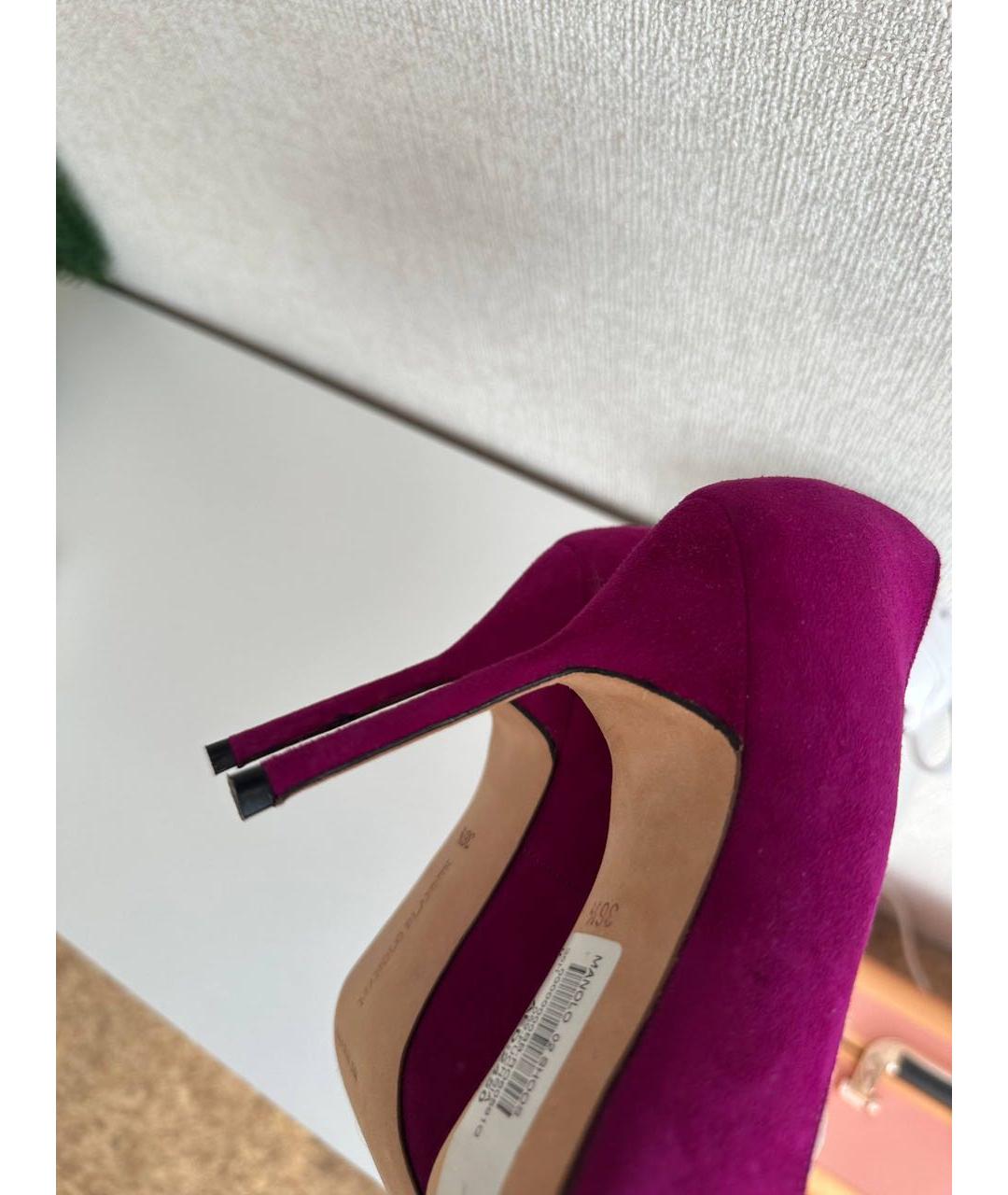 MANOLO BLAHNIK Фуксия замшевые туфли, фото 6