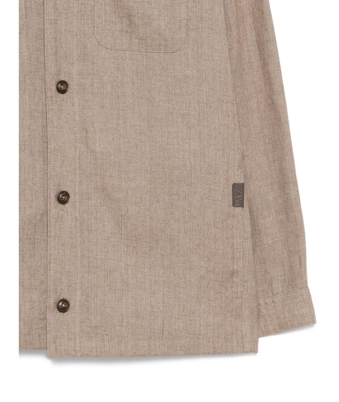 FAY Бежевая льняная кэжуал рубашка, фото 3