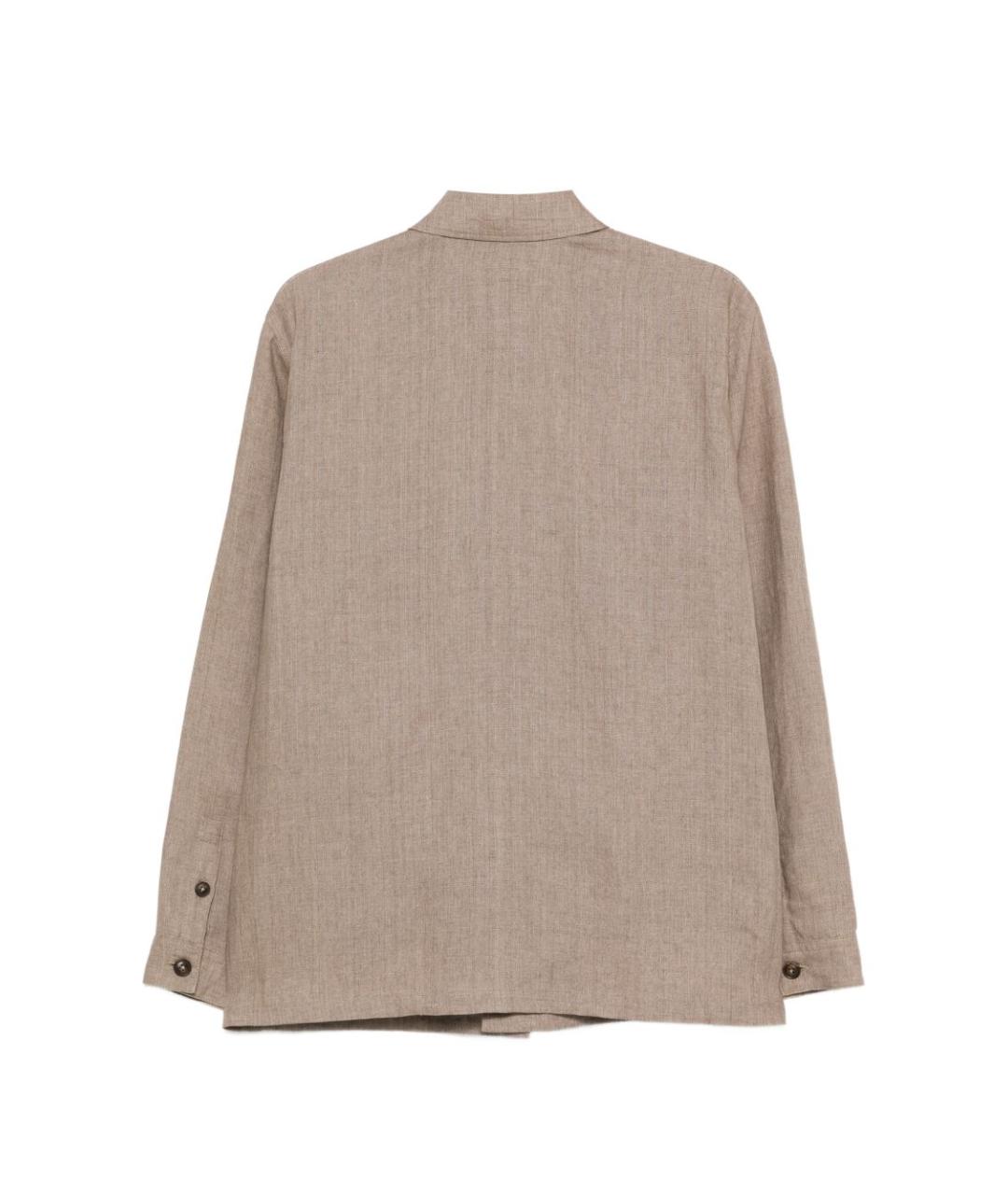 FAY Бежевая льняная кэжуал рубашка, фото 2