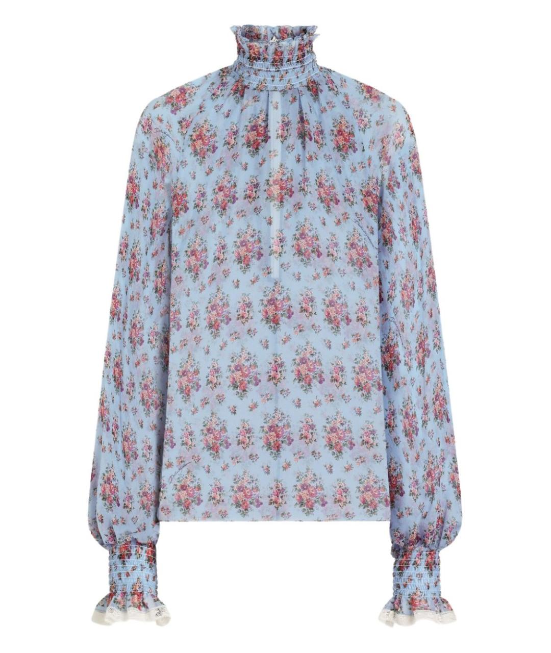 DOLCE&GABBANA Голубая шелковая блузы, фото 1