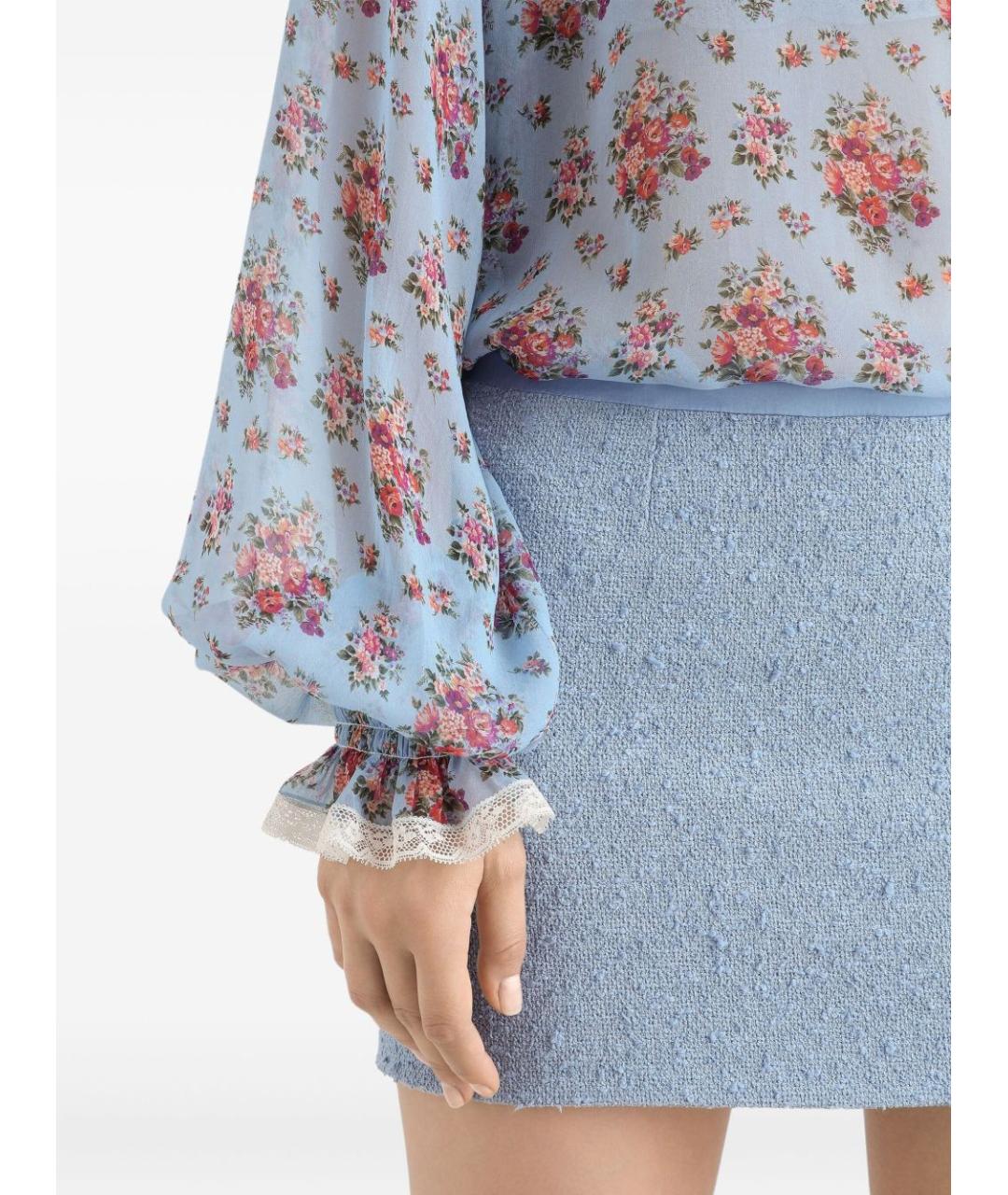 DOLCE&GABBANA Голубая шелковая блузы, фото 2