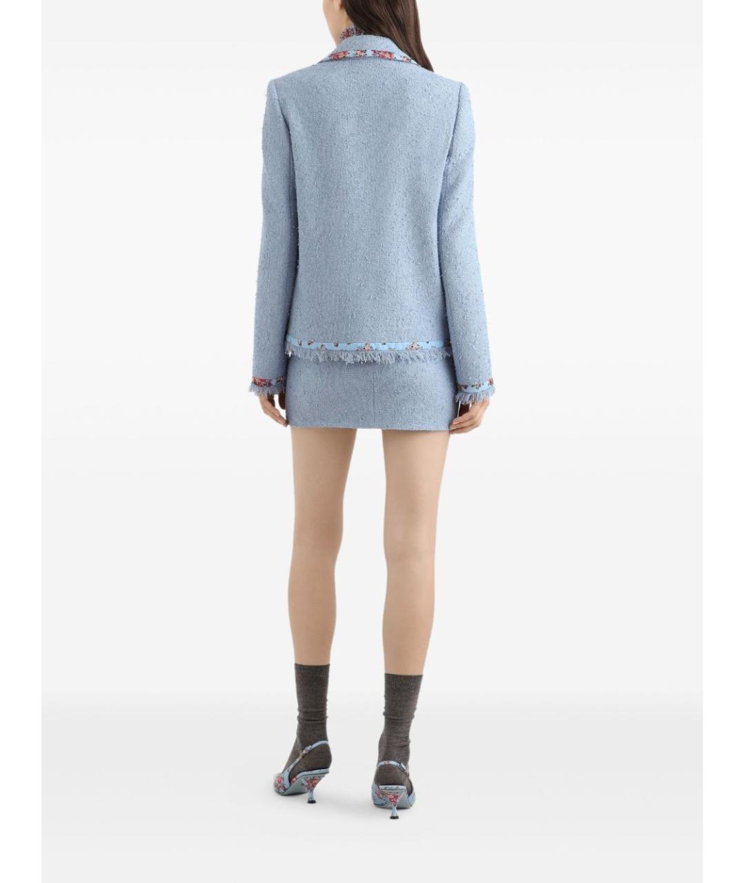 DOLCE&GABBANA Голубая шелковая блузы, фото 5