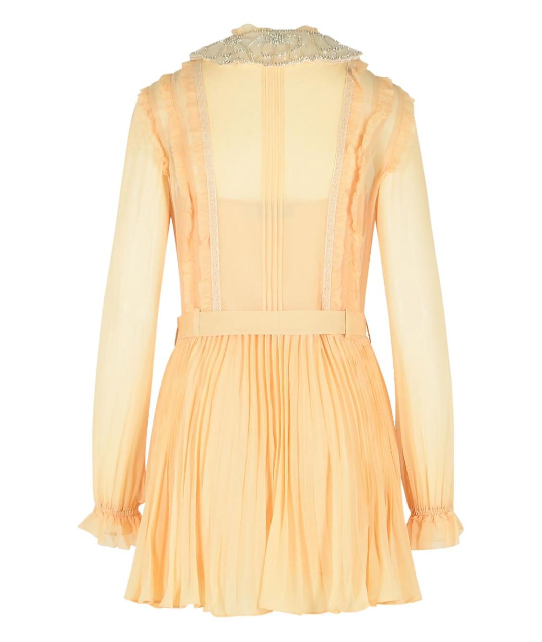 SELF-PORTRAIT Желтое вискозное повседневное платье, фото 2