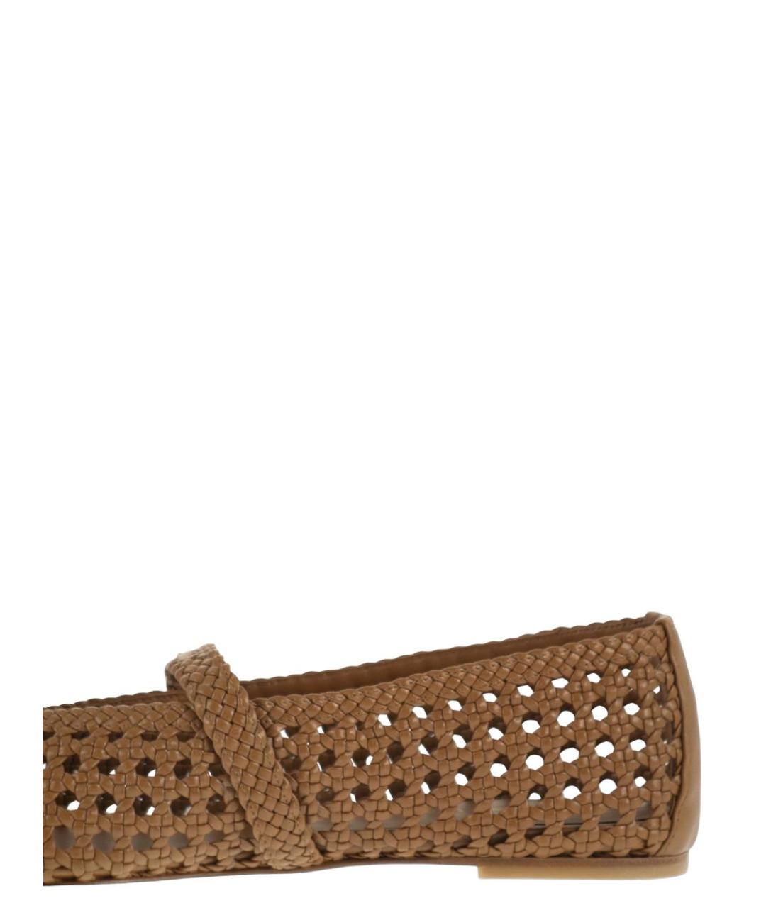 STUART WEITZMAN Коричневые кожаные балетки, фото 5