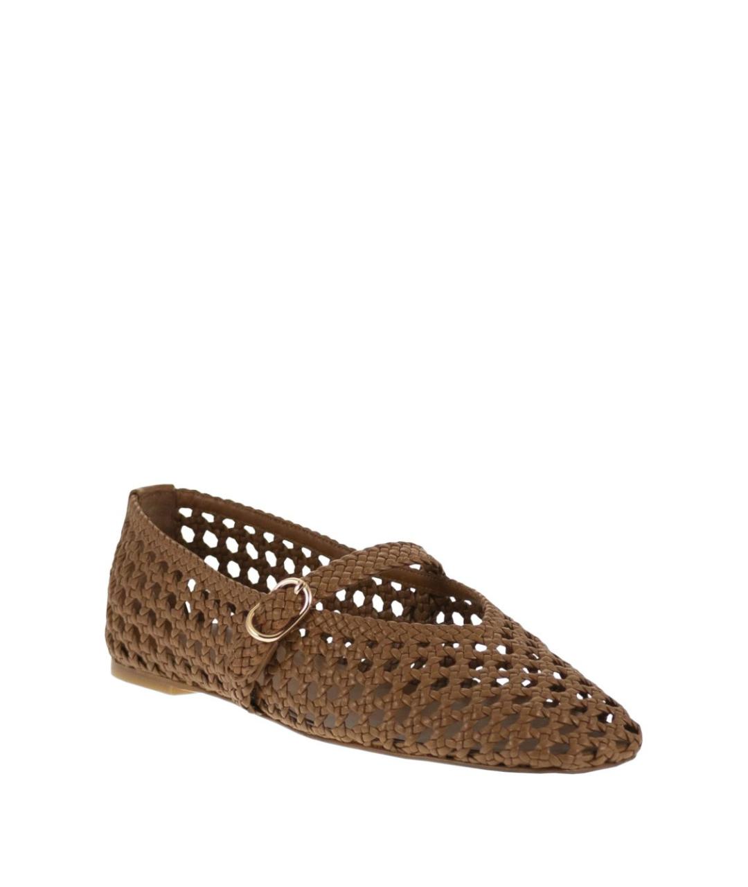 STUART WEITZMAN Коричневые кожаные балетки, фото 3