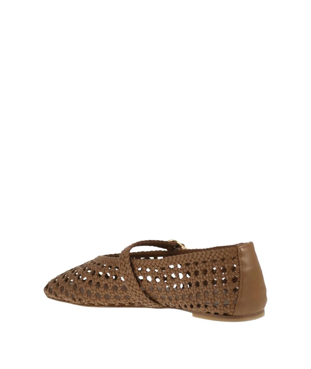 STUART WEITZMAN Коричневые кожаные балетки, фото 2