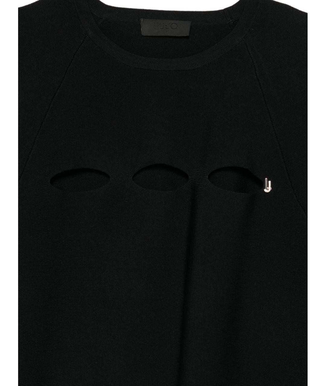 LIU JO Черная вискозная футболка, фото 3