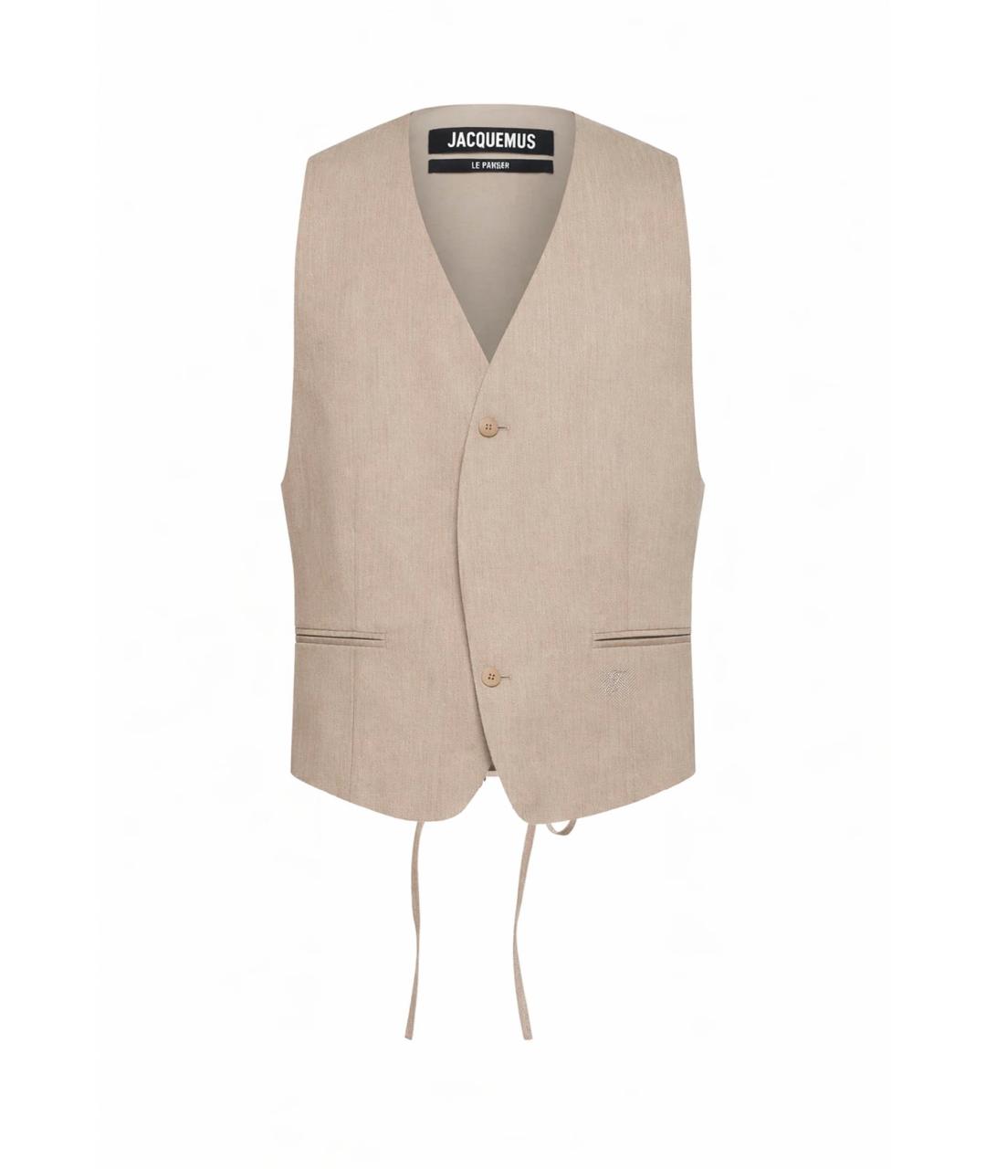 JACQUEMUS Бежевый вискозный жилет, фото 1