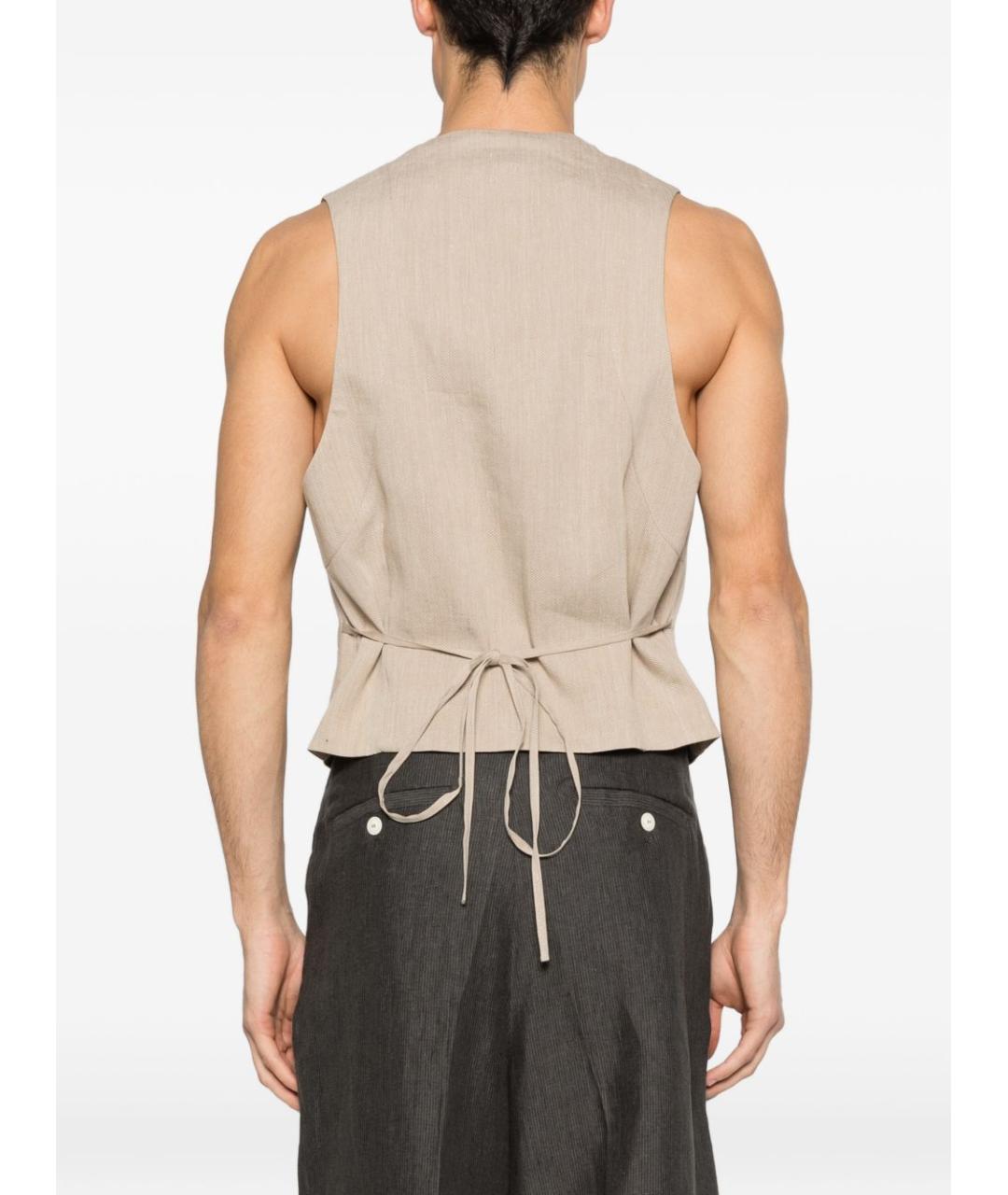 JACQUEMUS Бежевый вискозный жилет, фото 3