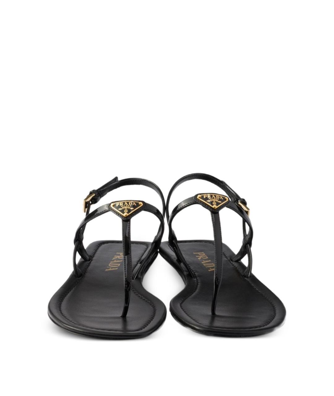 PRADA Черные кожаные сандалии, фото 4