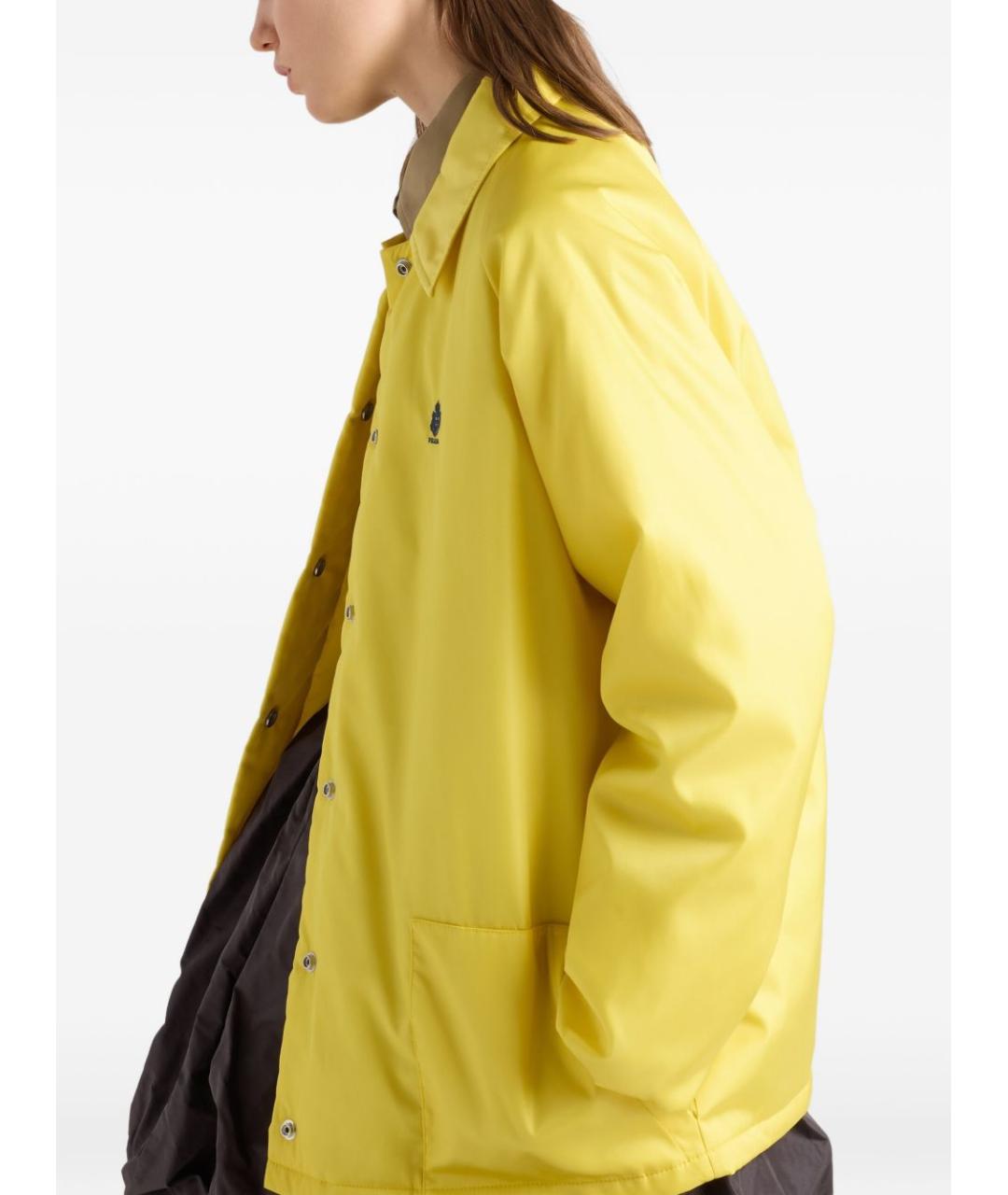 PRADA Желтая полиамидовая куртка, фото 4