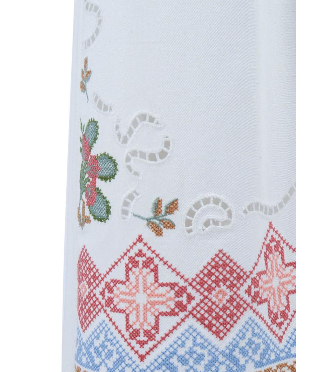 WEEKEND MAX MARA Белые хлопковые прямые брюки, фото 3