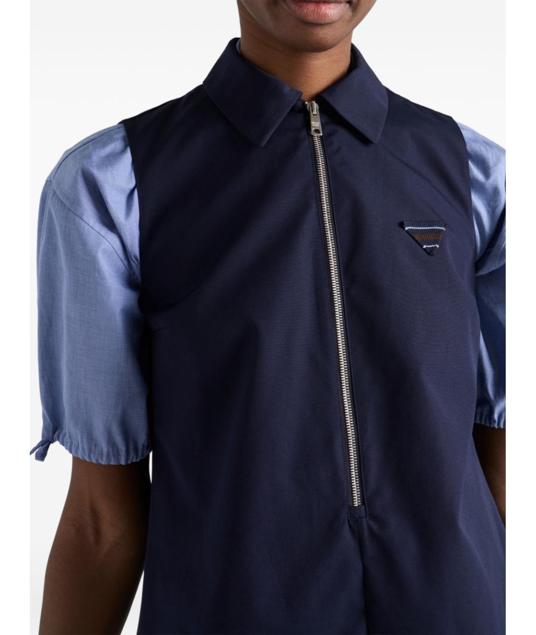 PRADA Синее полиэстеровое повседневное платье, фото 3