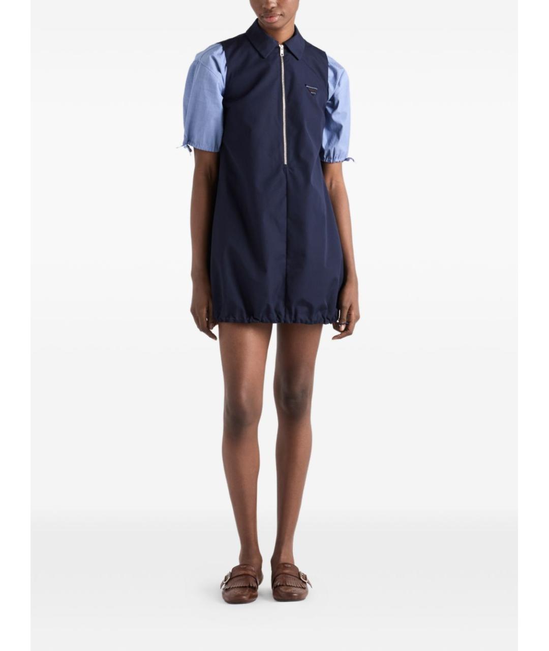 PRADA Синее полиэстеровое повседневное платье, фото 4