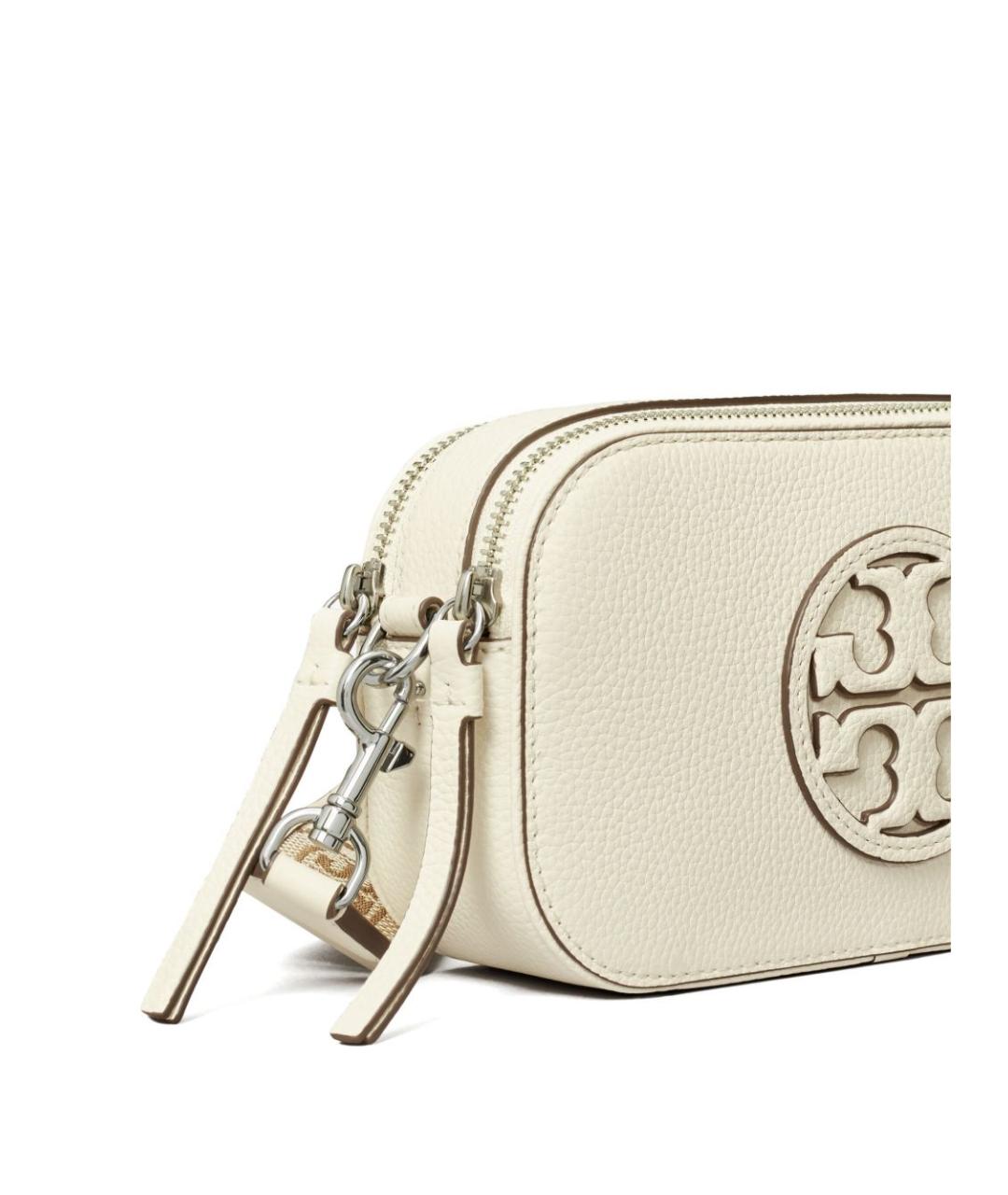 TORY BURCH Бежевая кожаная сумка через плечо, фото 3