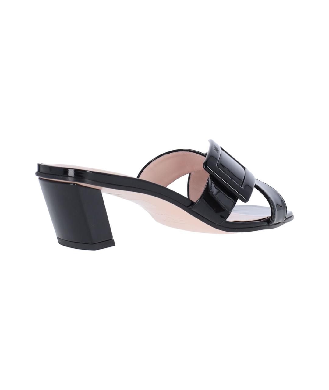 ROGER VIVIER Черные сандалии из лакированной кожи, фото 2