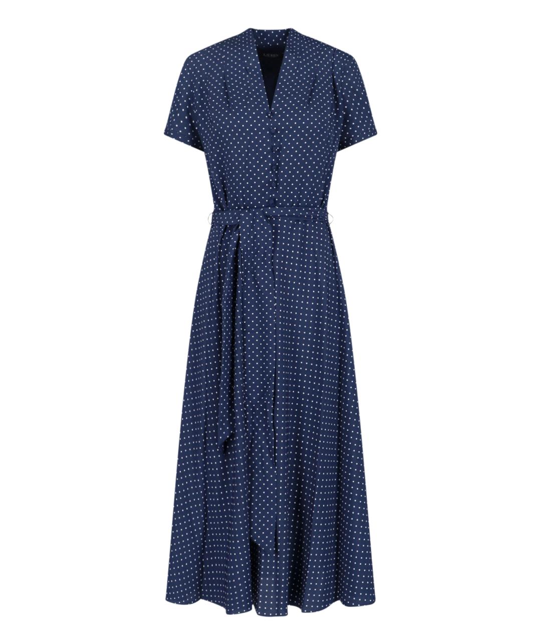 RALPH LAUREN Синее полиэстеровое повседневное платье, фото 1