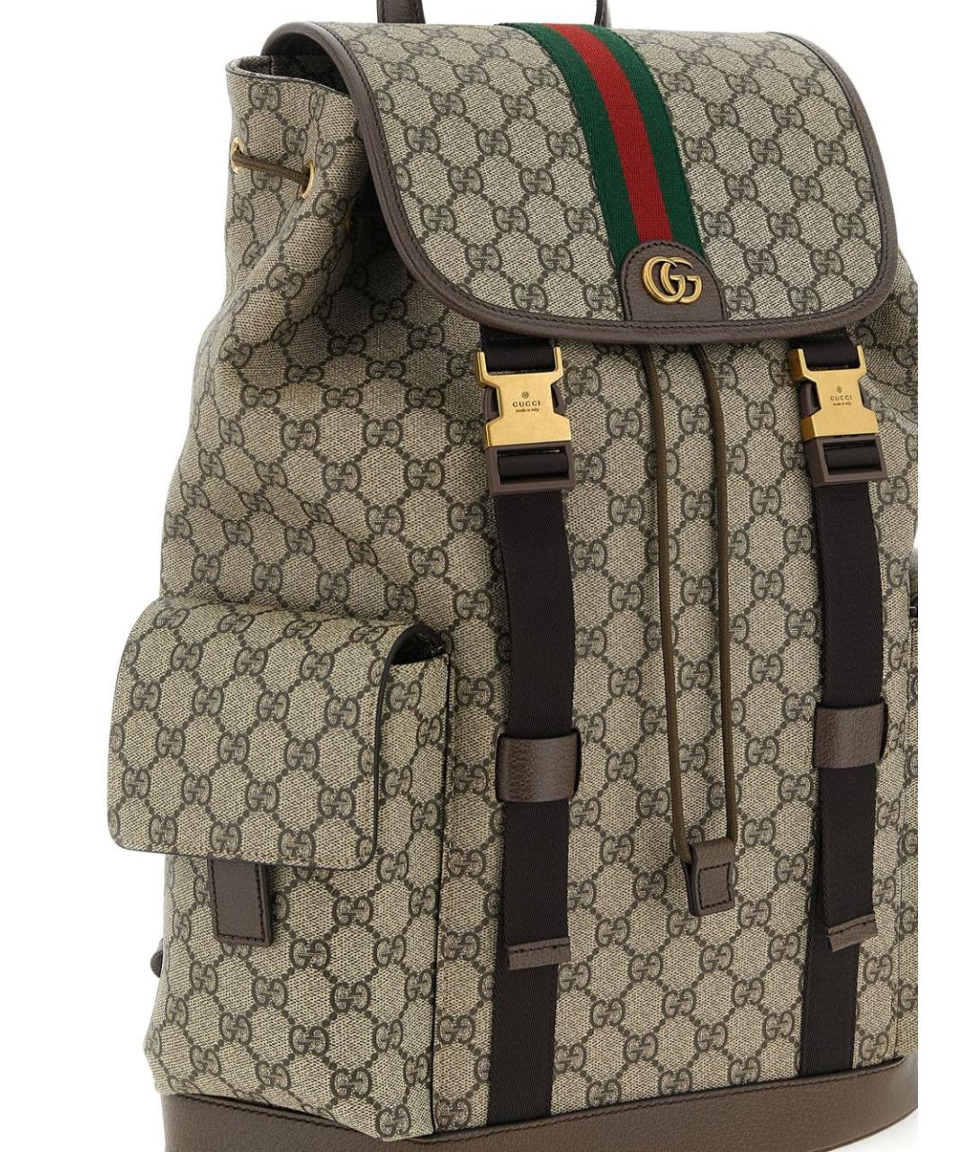 GUCCI Бежевый тканевый рюкзак, фото 4