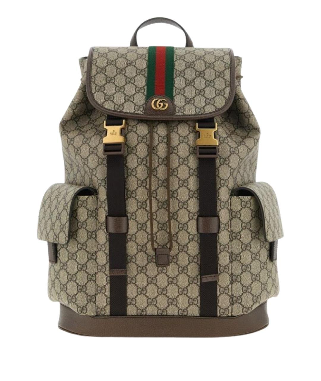GUCCI Бежевый тканевый рюкзак, фото 1