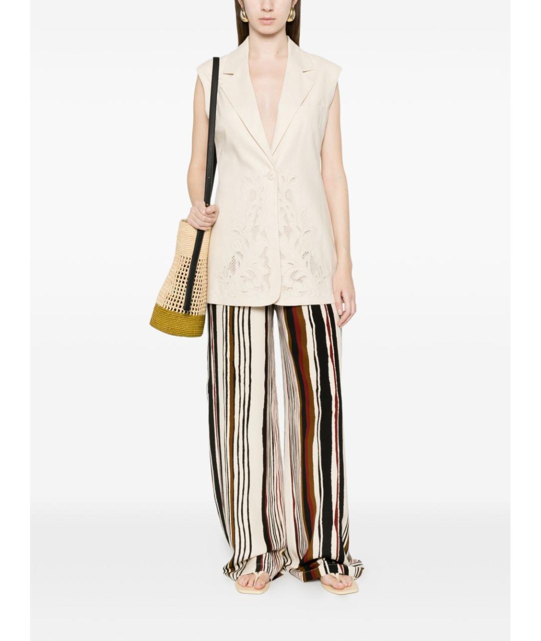 TWIN-SET Бежевый льняной жилет, фото 2