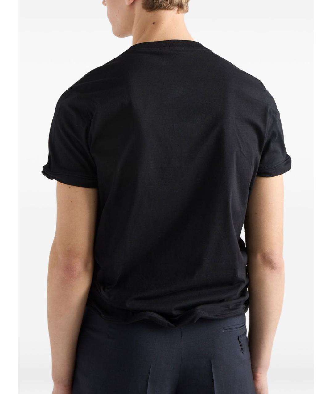 PRADA Черная хлопковая футболка, фото 3