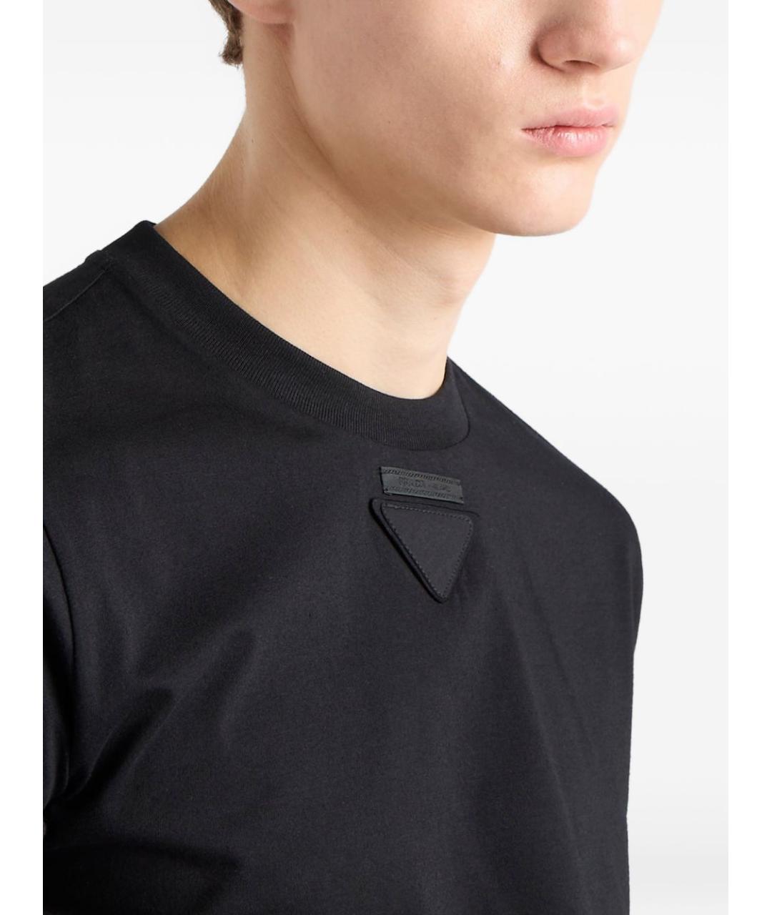 PRADA Черная хлопковая футболка, фото 2