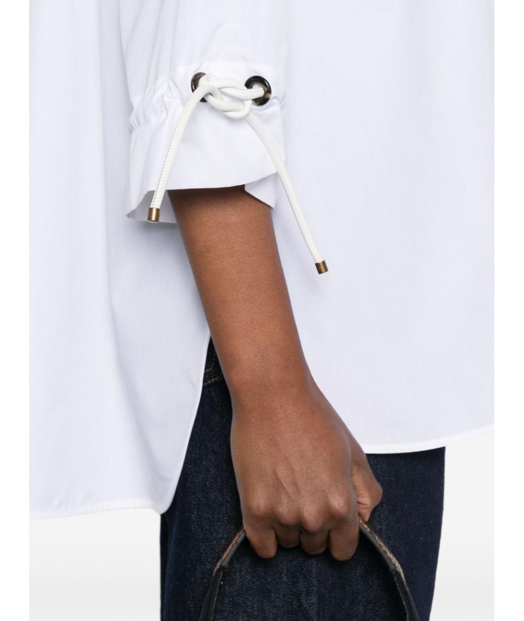 MAX MARA Белая хлопковая рубашка, фото 4