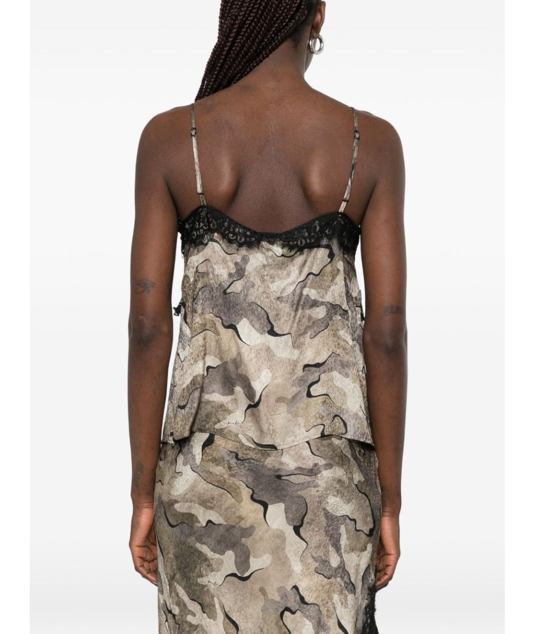 PINKO Бежевая вискозная майка, фото 4