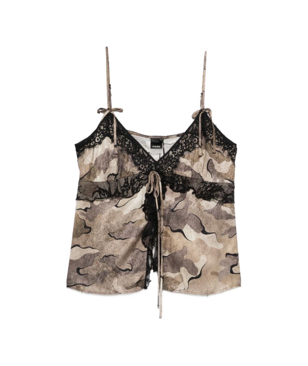 PINKO Бежевая вискозная майка, фото 1