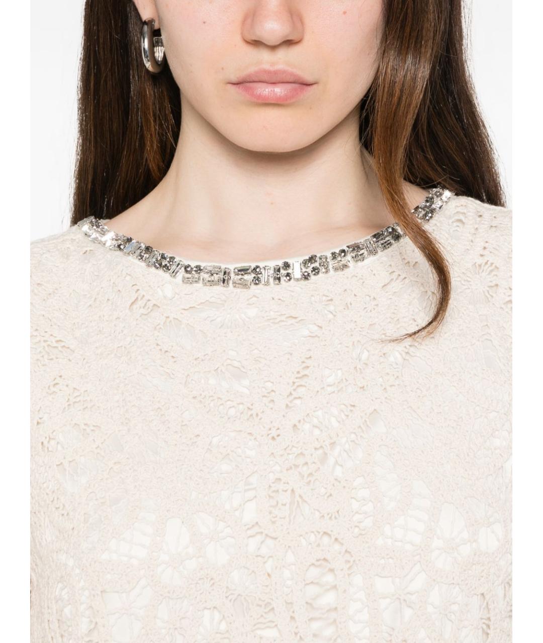 LIU JO Бежевое хлопковое платье, фото 5