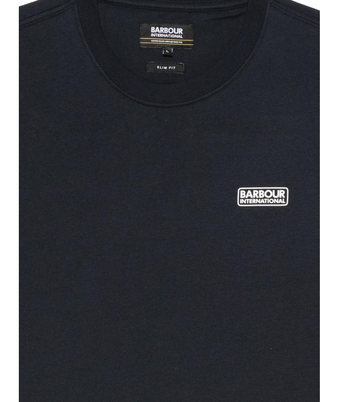 BARBOUR Темно-синяя хлопковая футболка, фото 2