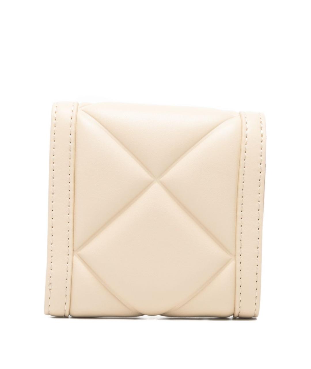 LOVE MOSCHINO Бежевый кожаный кошелек, фото 3