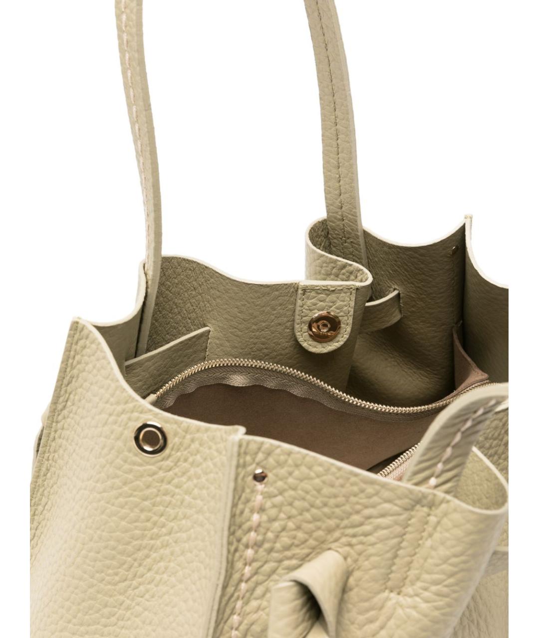 VISONA Зеленая кожаная сумка тоут, фото 5