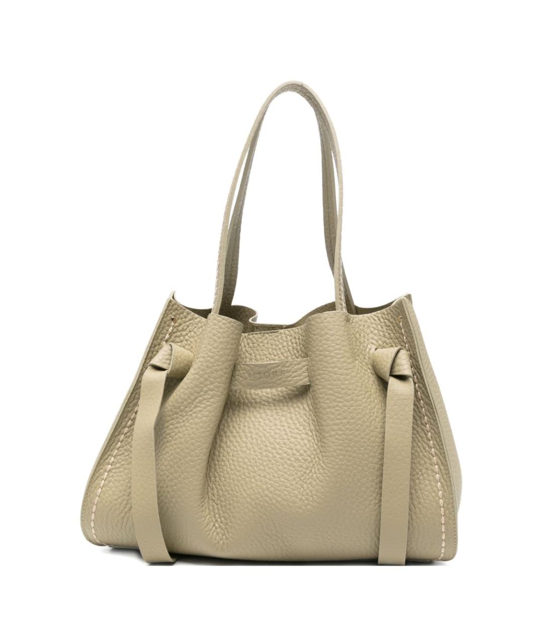 VISONA Зеленая кожаная сумка тоут, фото 1