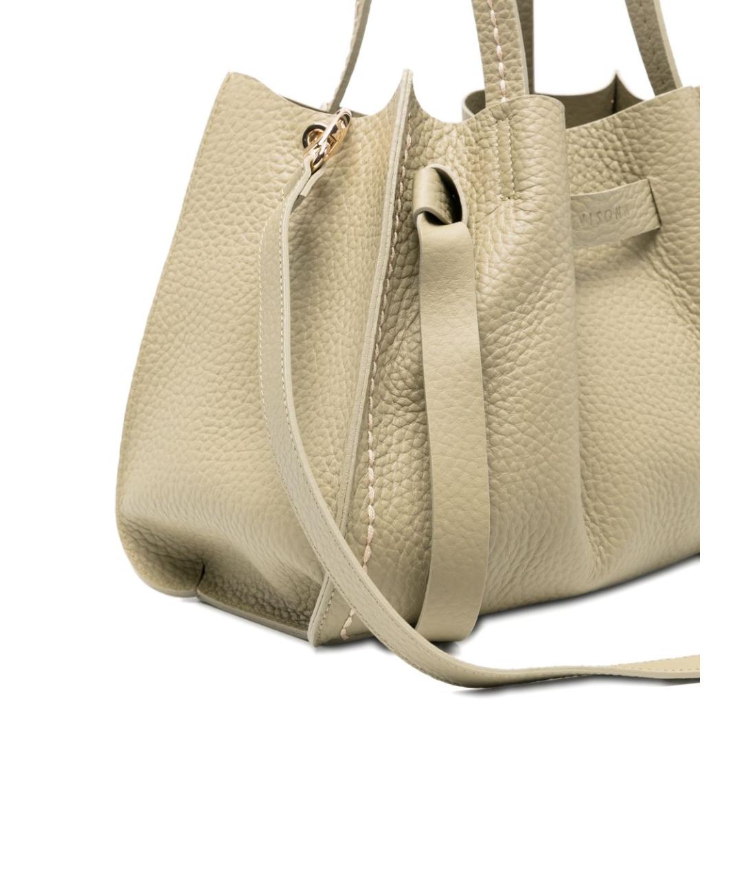 VISONA Зеленая кожаная сумка тоут, фото 3