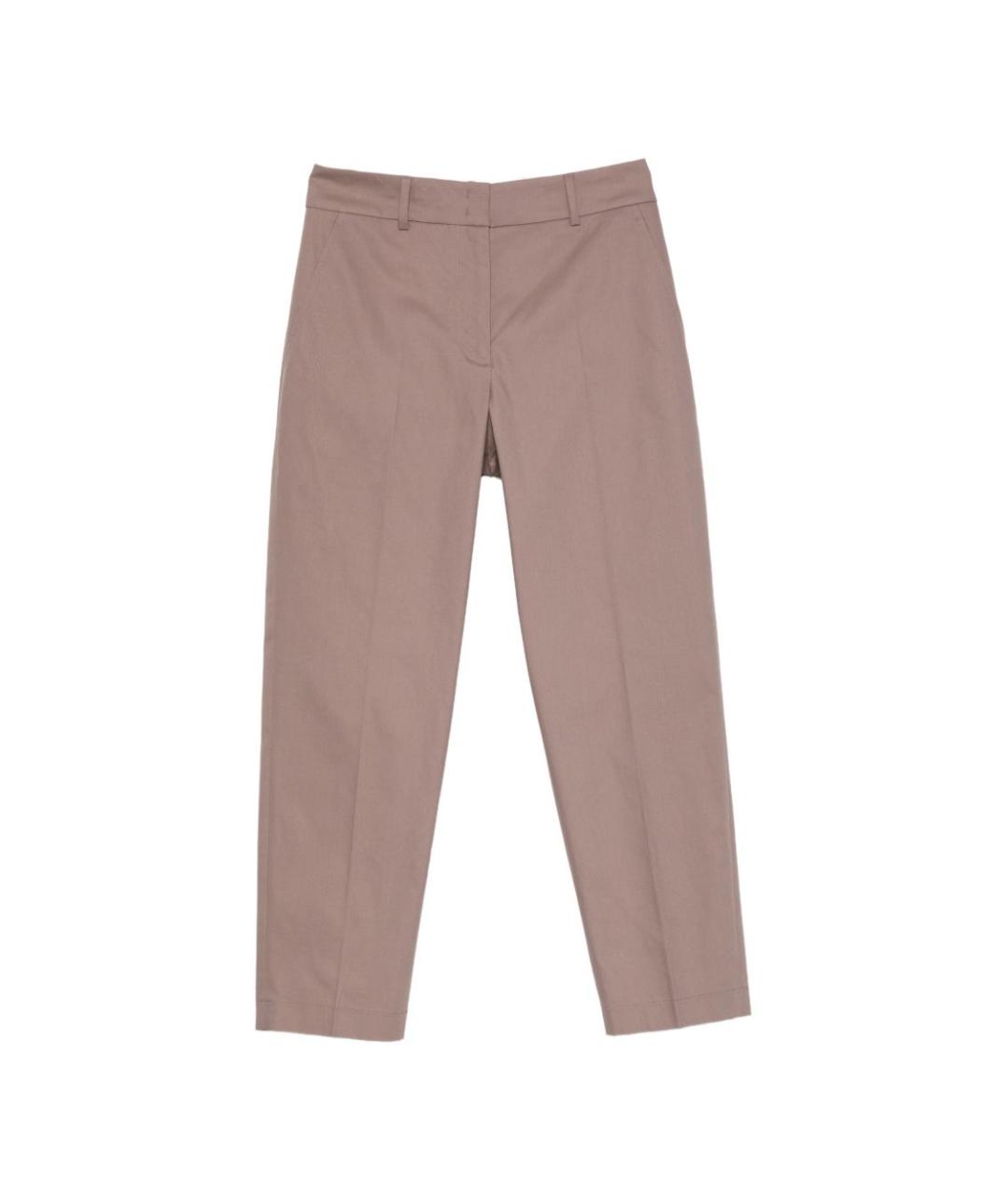 SEVENTY Коричневые хлопковые прямые брюки, фото 1