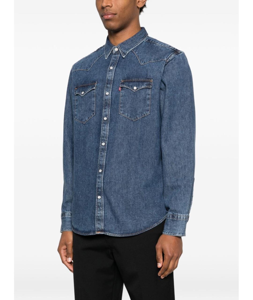 LEVI'S Синяя хлопковая кэжуал рубашка, фото 3