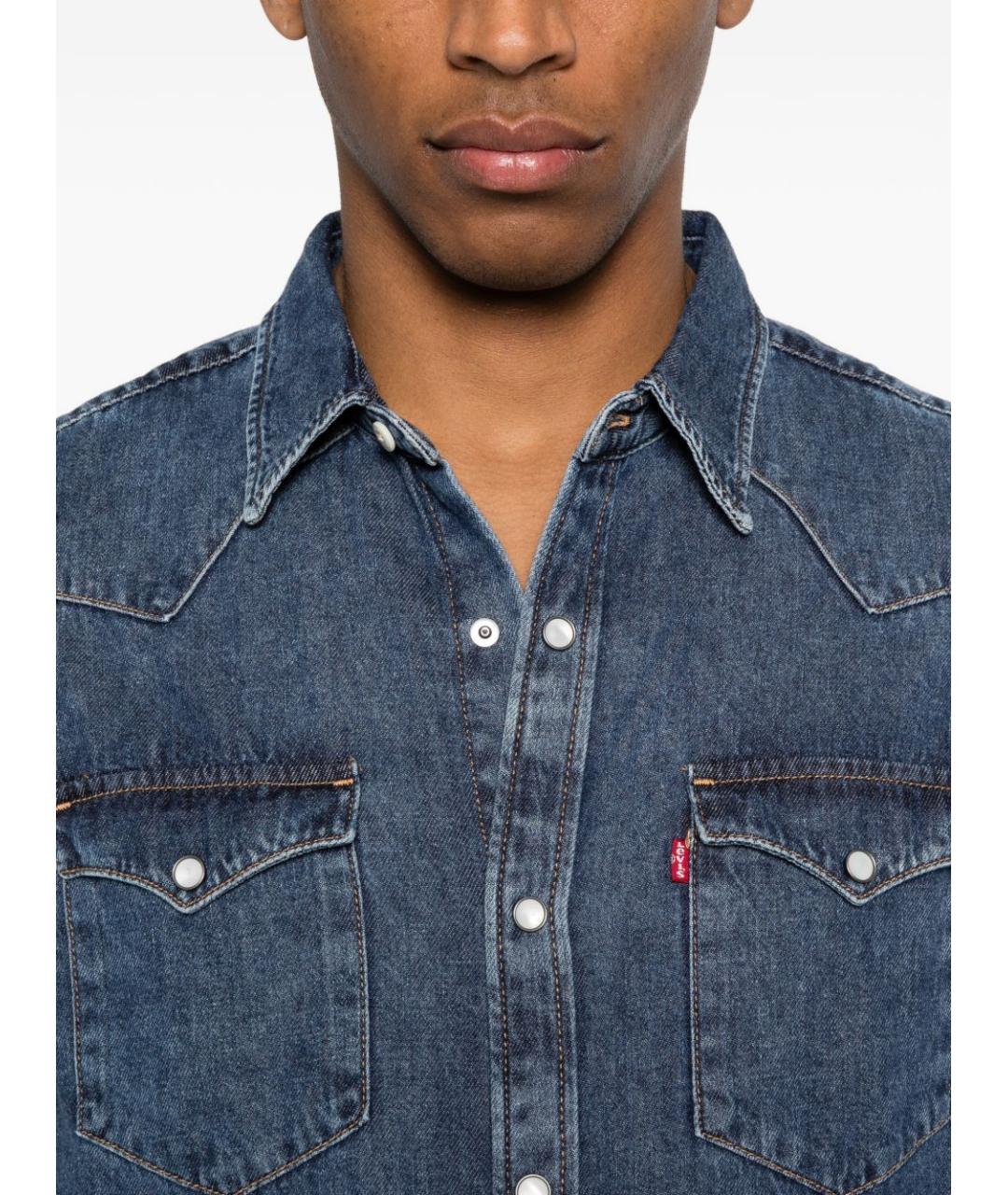 LEVI'S Синяя хлопковая кэжуал рубашка, фото 4