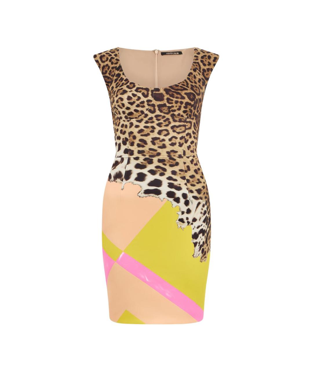 ROBERTO CAVALLI Мульти полиэстеровое коктейльное платье, фото 1