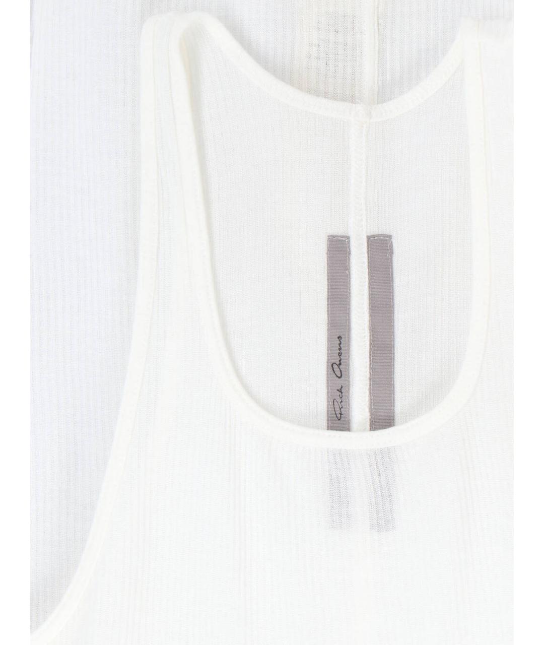 RICK OWENS Белая вискозная майка, фото 3