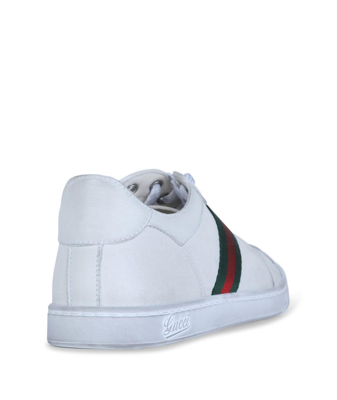 GUCCI Белые кожаные кеды, фото 2
