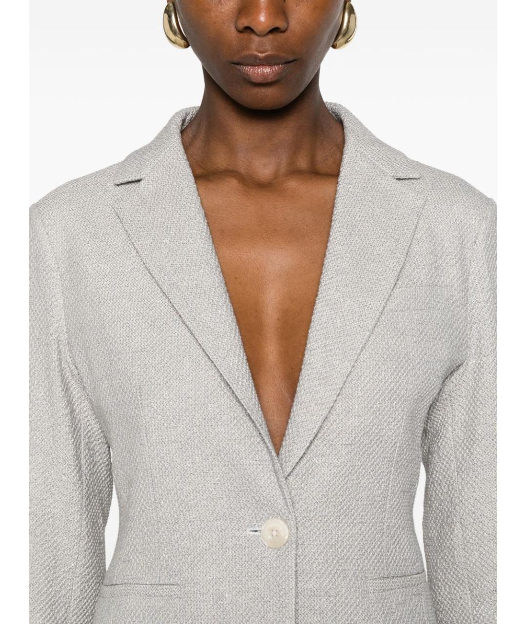 CIRCOLO 1901 Серый льняной жакет/пиджак, фото 3