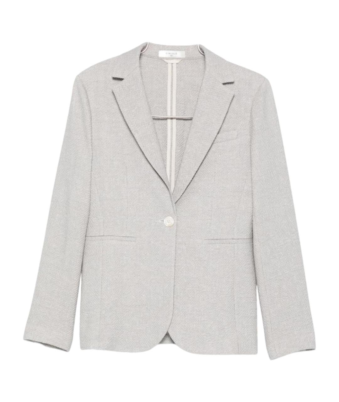 CIRCOLO 1901 Серый льняной жакет/пиджак, фото 1