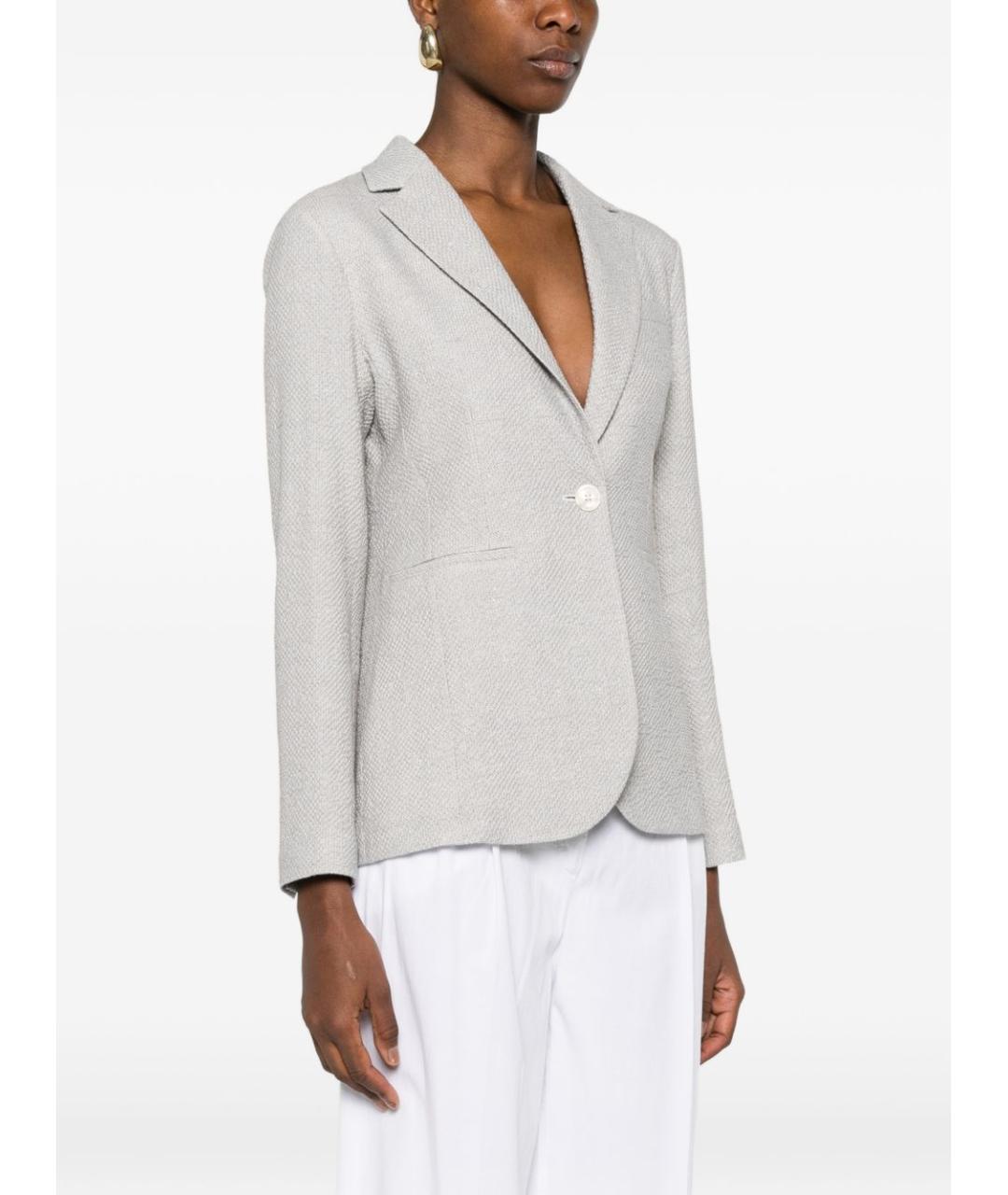 CIRCOLO 1901 Серый льняной жакет/пиджак, фото 4