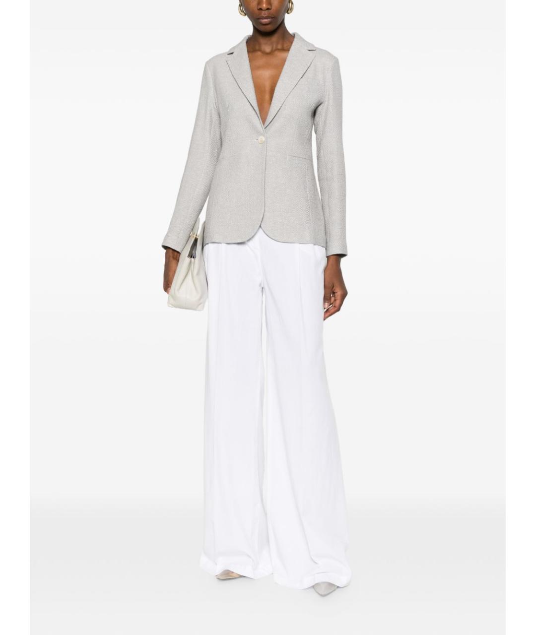 CIRCOLO 1901 Серый льняной жакет/пиджак, фото 5