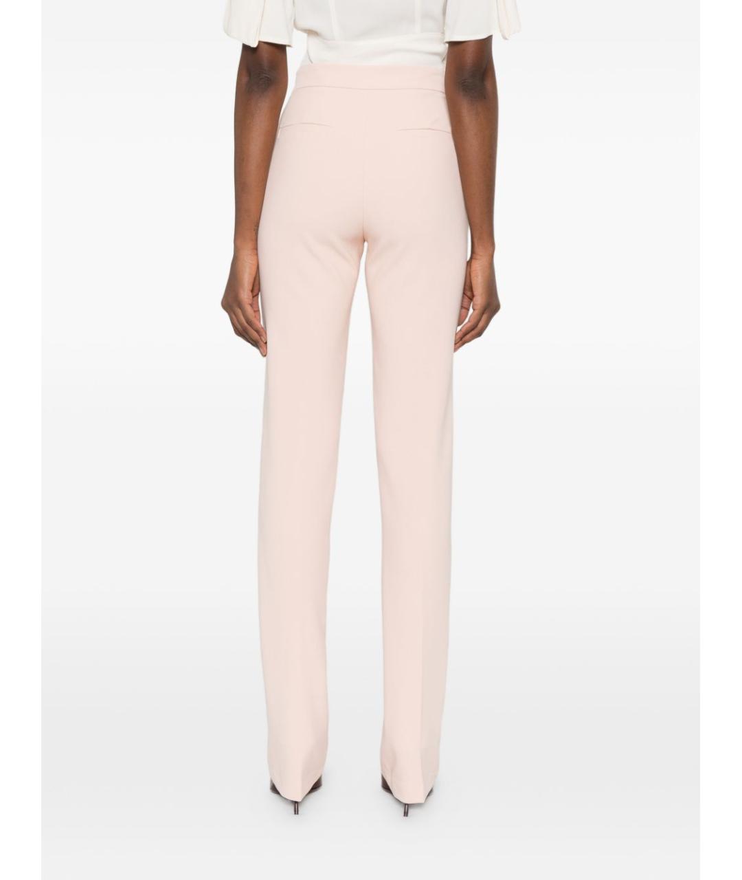 ELISABETTA FRANCHI Бежевые полиэстеровые прямые брюки, фото 4