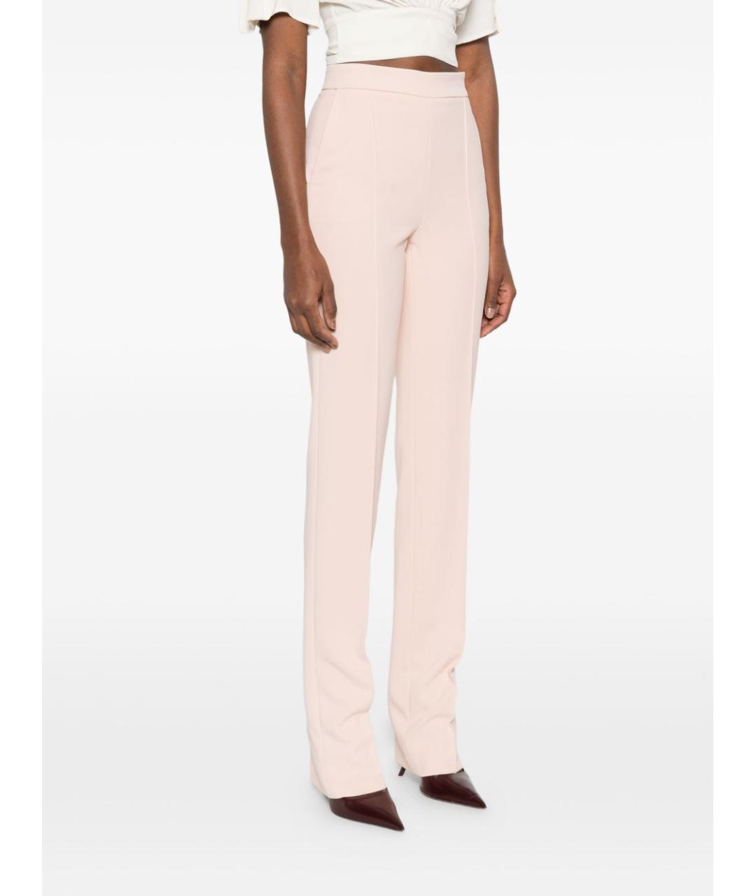 ELISABETTA FRANCHI Бежевые полиэстеровые прямые брюки, фото 3