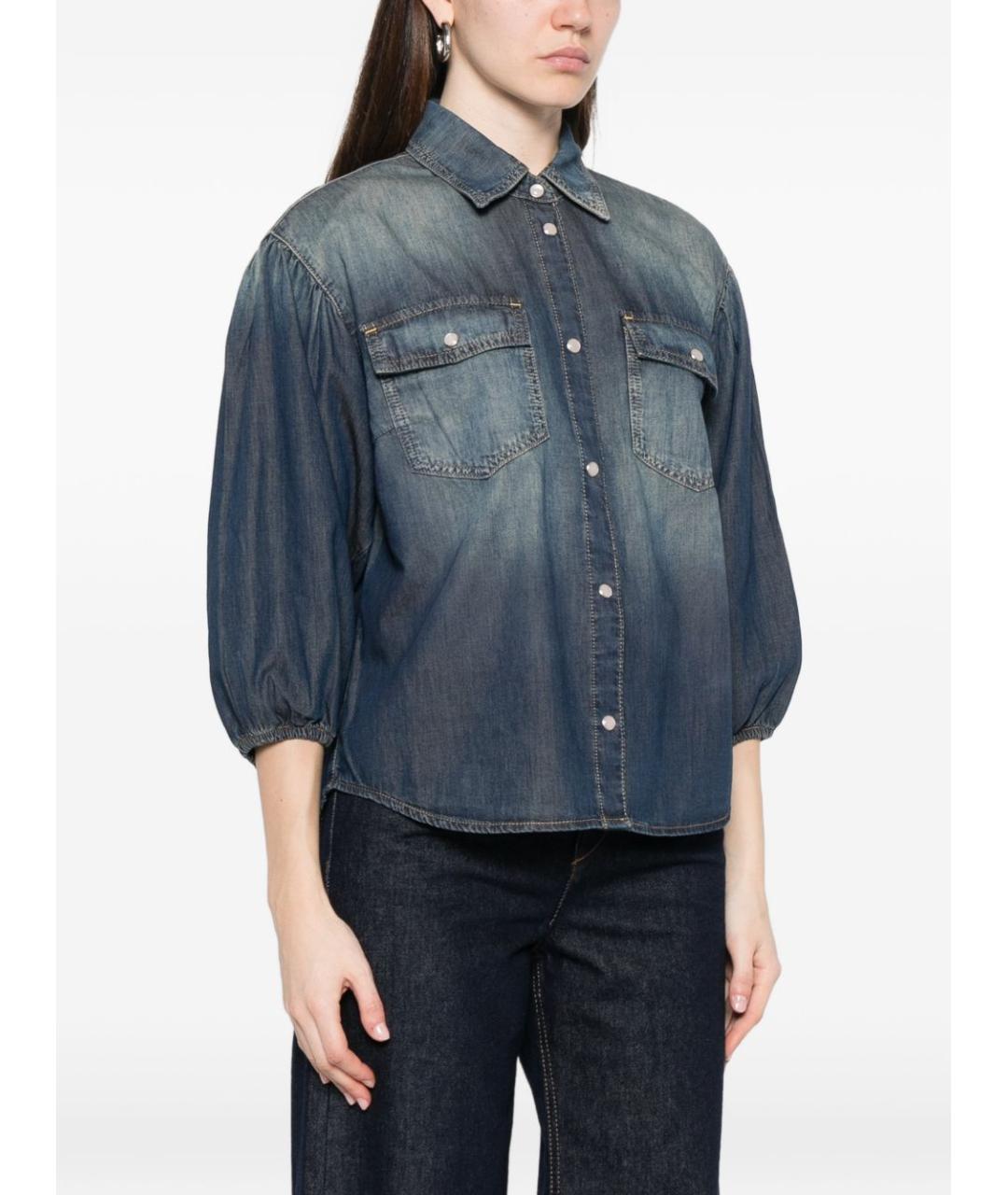 PINKO Синяя хлопковая рубашка, фото 2